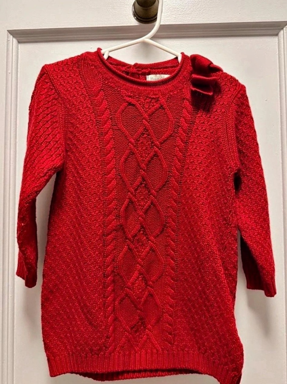 Mayoral Jeans Cable Knit Crewneck Sweater in Red Size Medium